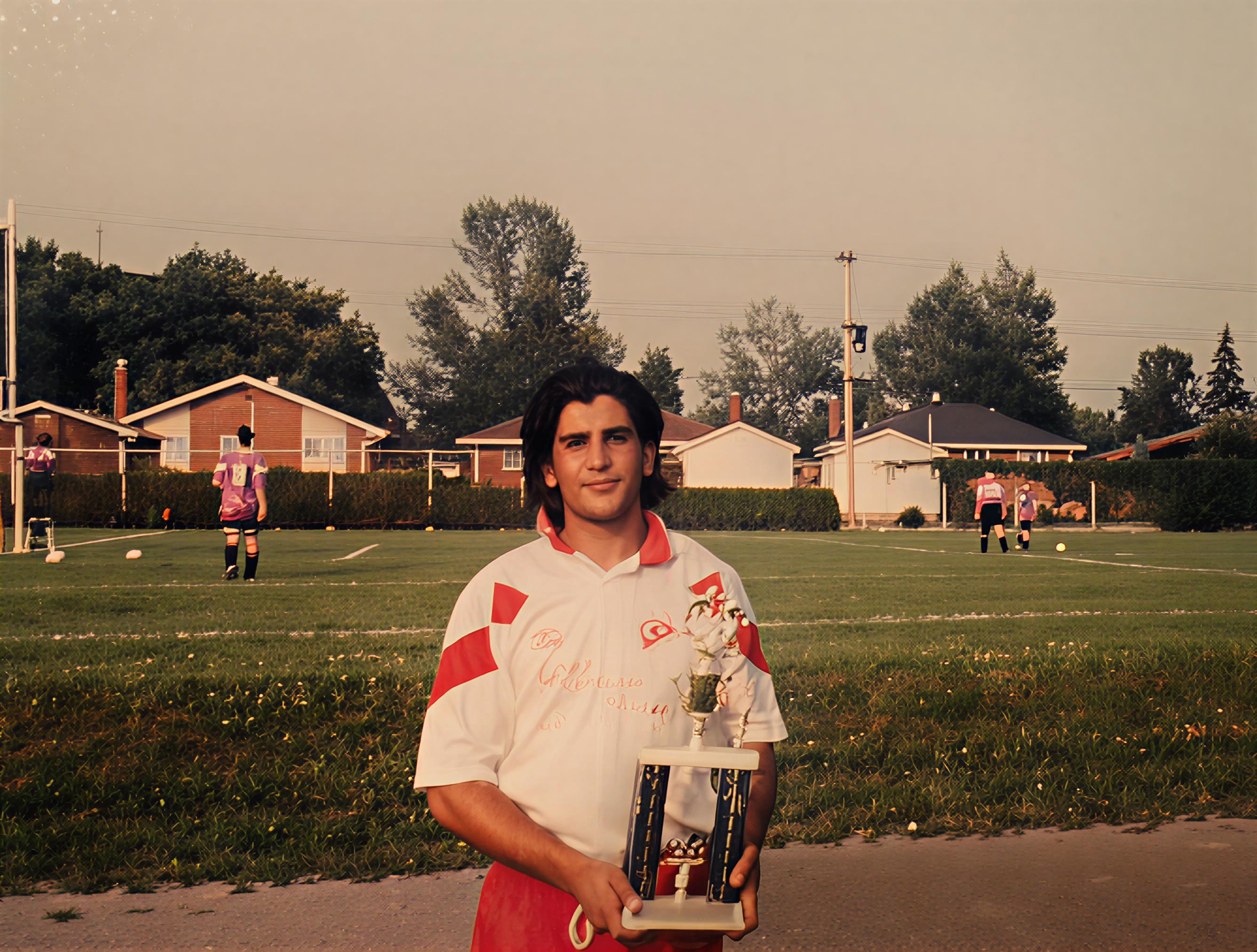 AJ Yusufzai playing soccer in high school